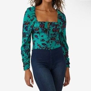 NWT FREE PEOPLE Hillary Printed Top